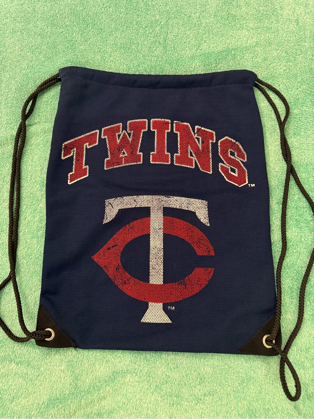 Minnesota Twins Red, White & Blue Drawstring Bag/Backpack